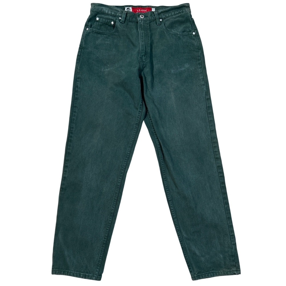 Levi's SilverTab Loose Fit Jeans Sz 11 JR M Hunter Green USA 90s Y2K Grunge VTG